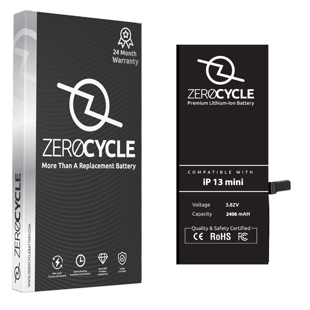 iPhone 13 Mini replacement battery 2406mAh ZeroCycle