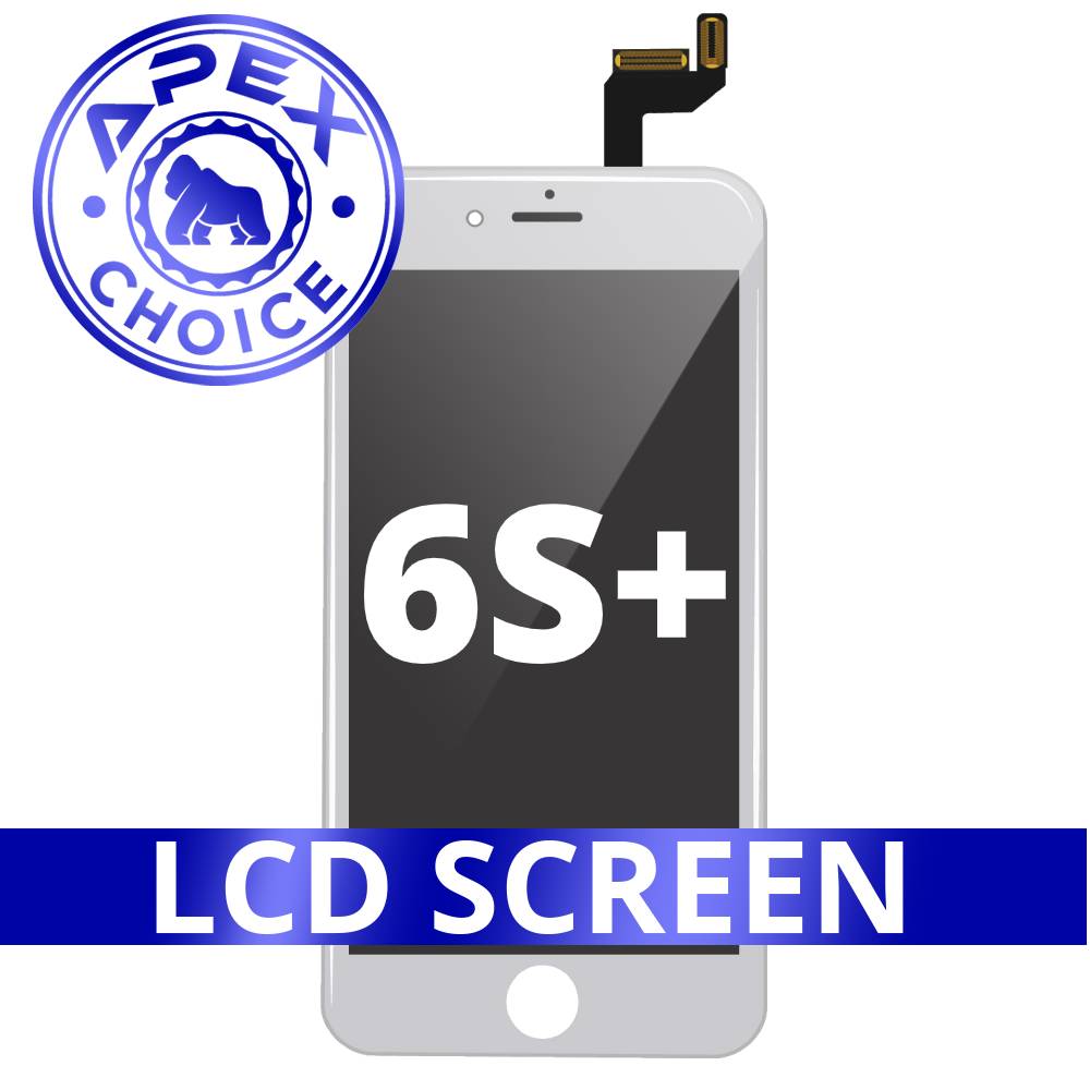 LCD and Touch Screen Digitizer with Back Metal Plate for iPhone 6S Plus - White (APEX Choice)