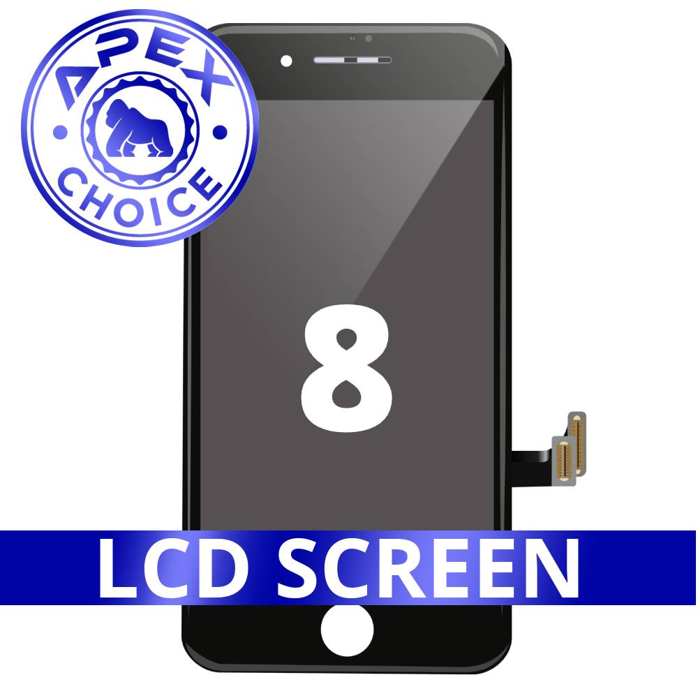 LCD and Touch Screen Digitizer with Back Metal Plate for iPhone 8 / iPhone SE (2020) - Black (APEX Choice)