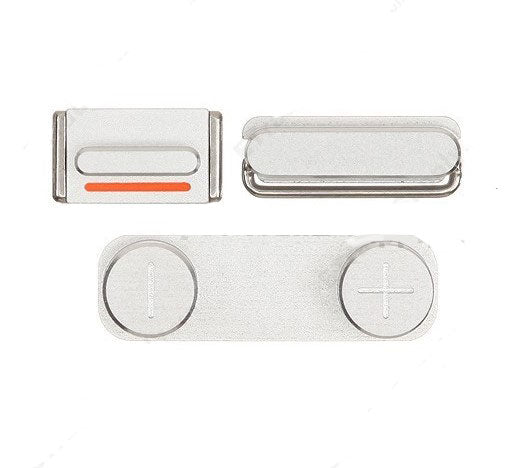 Mute Volume Power Metal Buttons for iPhone 5 - White