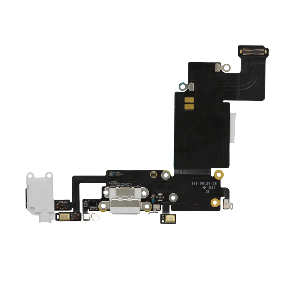 Charging Port and Headphone Jack Flex Cable for iPhone 6s Plus White / Silver