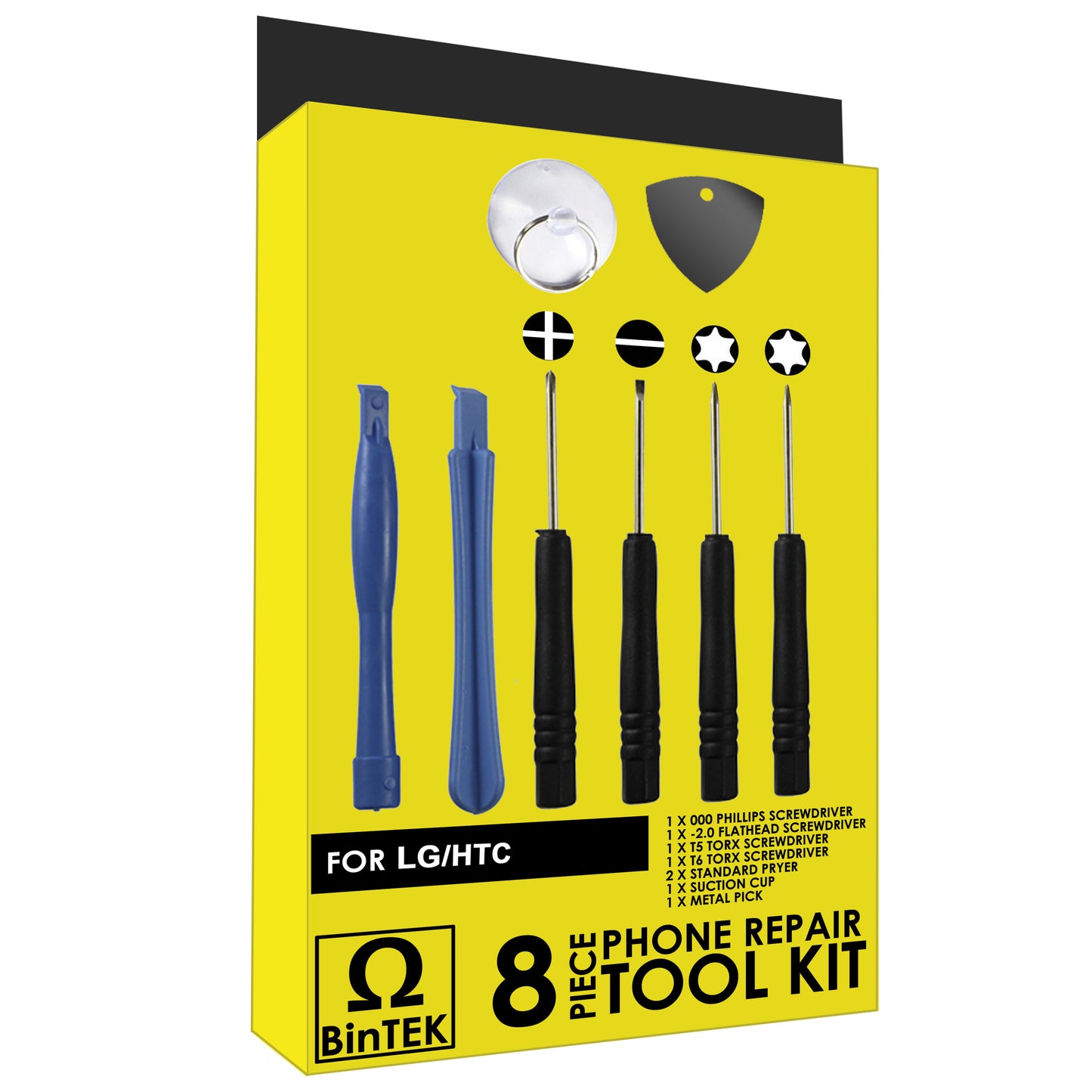 BinTEK 8-Piece Cell Phone Repair Tool Kit For LG/HTC