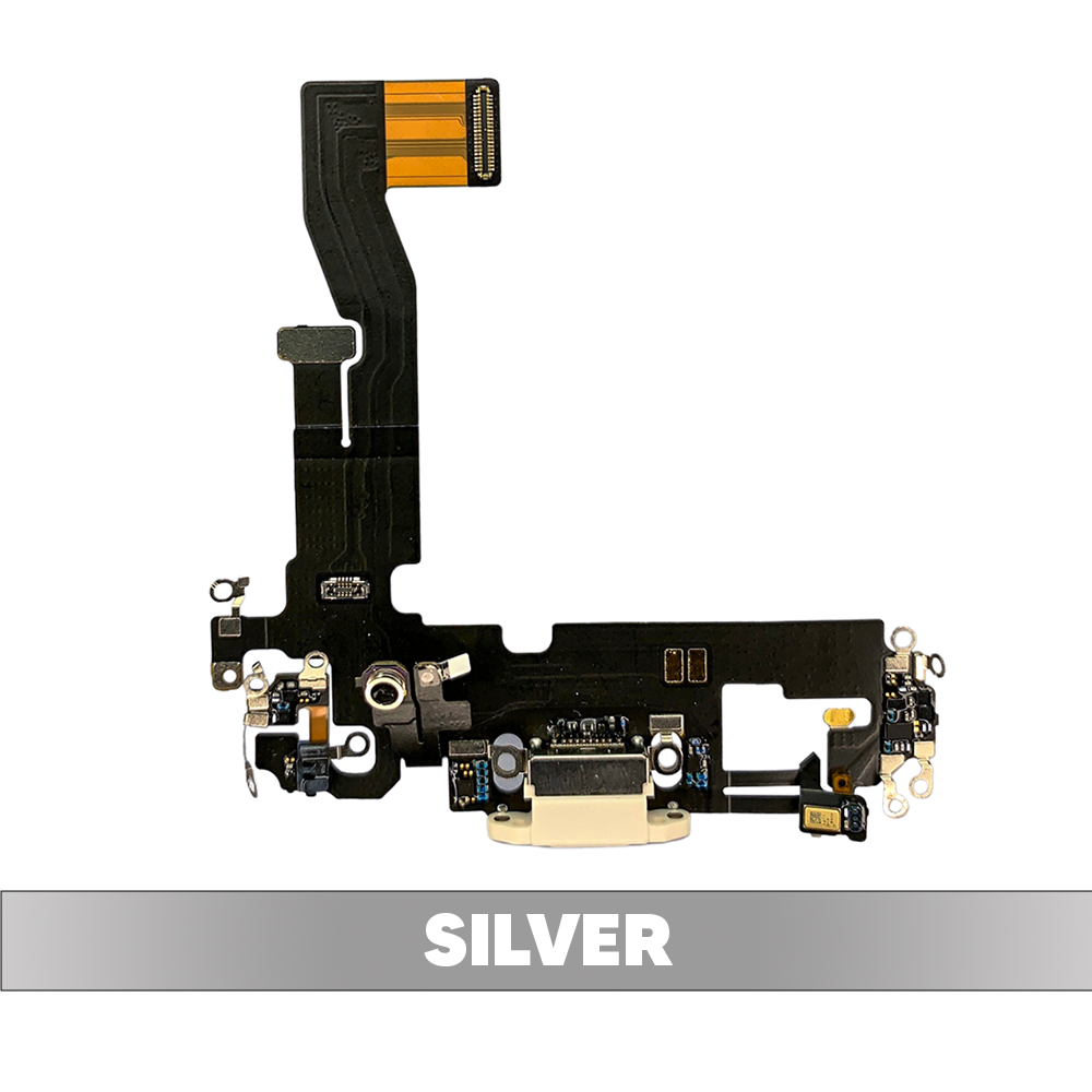 Charging Port Flex Cable for iPhone 12 / 12 Pro (Silver) (Premium)