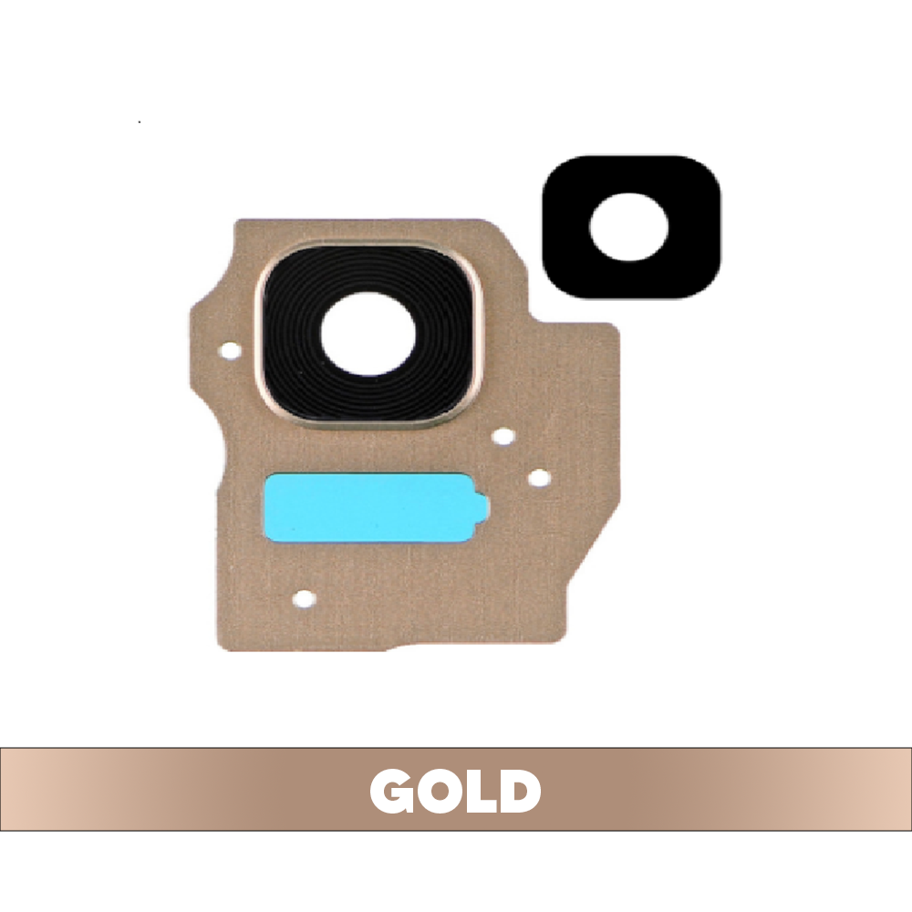 Rear Camera Lens with Frame Sticker and Flash Light for Samsung Galaxy S8 Plus - Gold (OEM)