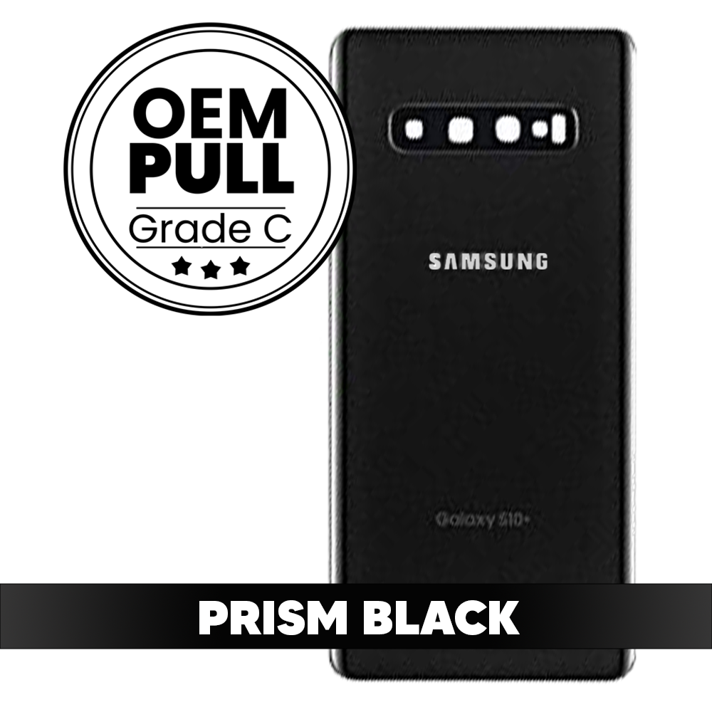 Rear Housing Back Cover with Camera Lens for Samsung Galaxy S10 - Prism Black (Oem Pull Grade C)
