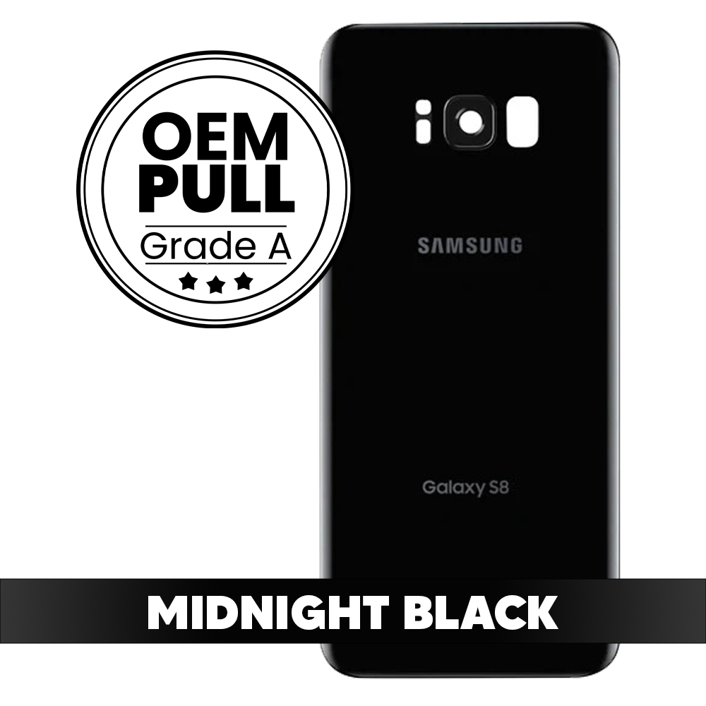 Rear Housing Back Cover with Camera Lens for Samsung Galaxy S8 - Midnight Black (Oem Pull Grade A)