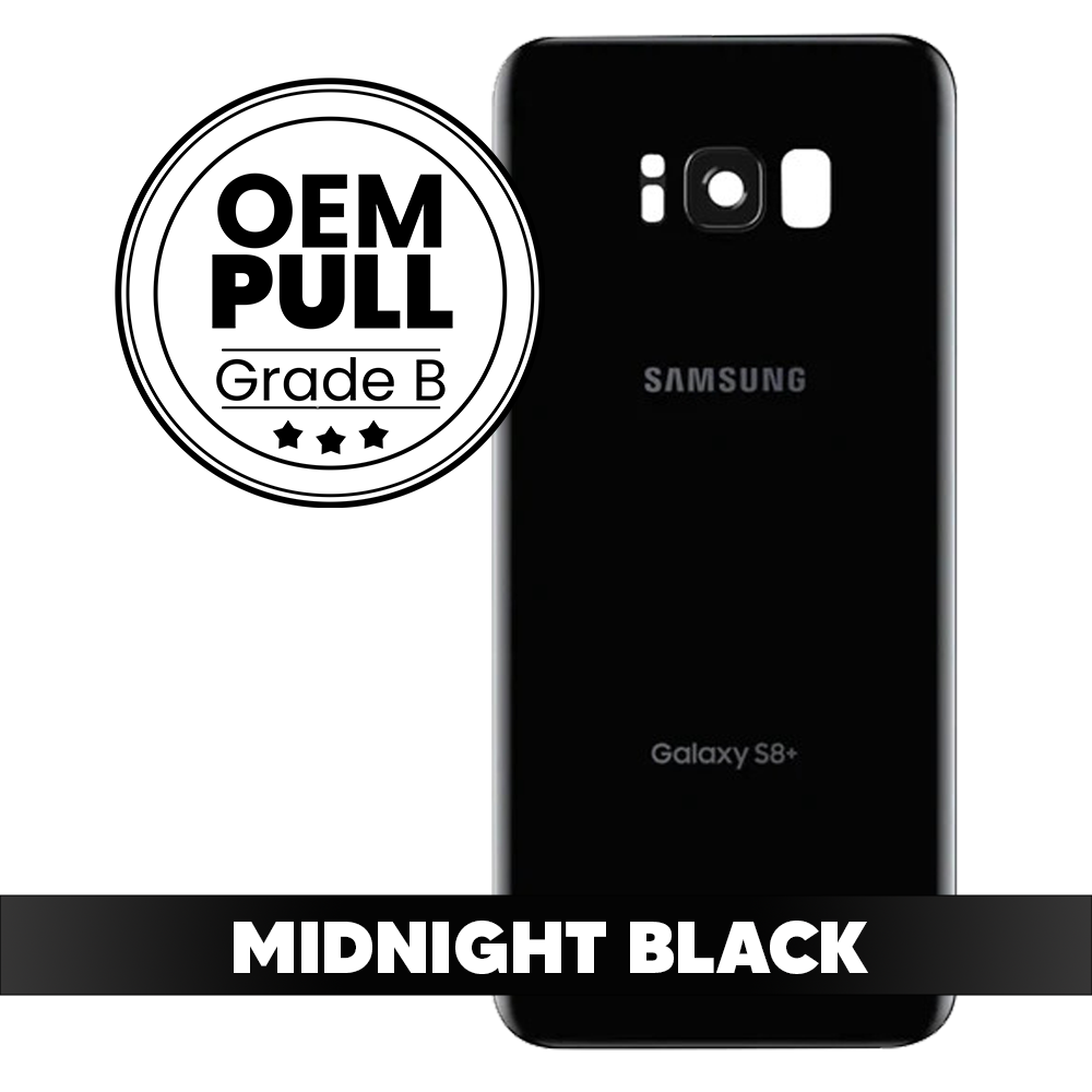 Rear Housing Back Cover with Camera Lens for Samsung Galaxy S8 Plus - Midnight Black (Oem Pull Grade B)