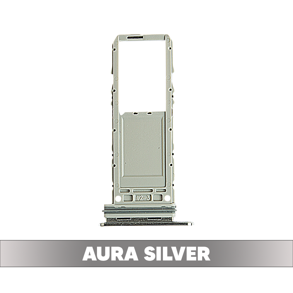 Single Sim Card Holder for Samsung Galaxy NOTE 10 (Aura GLOW / Silver)