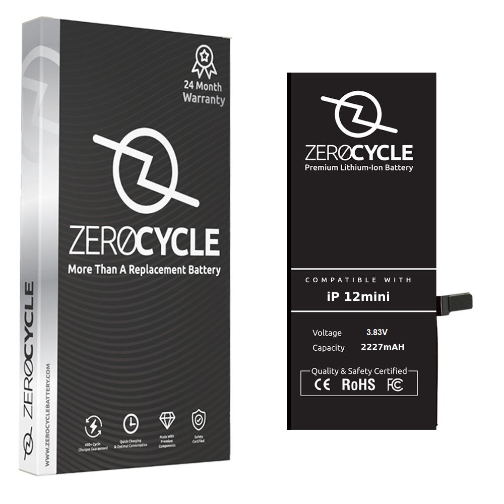 ZeroCycle Battery for iPhone 12 Mini 2227mAH Li-Ion Premium