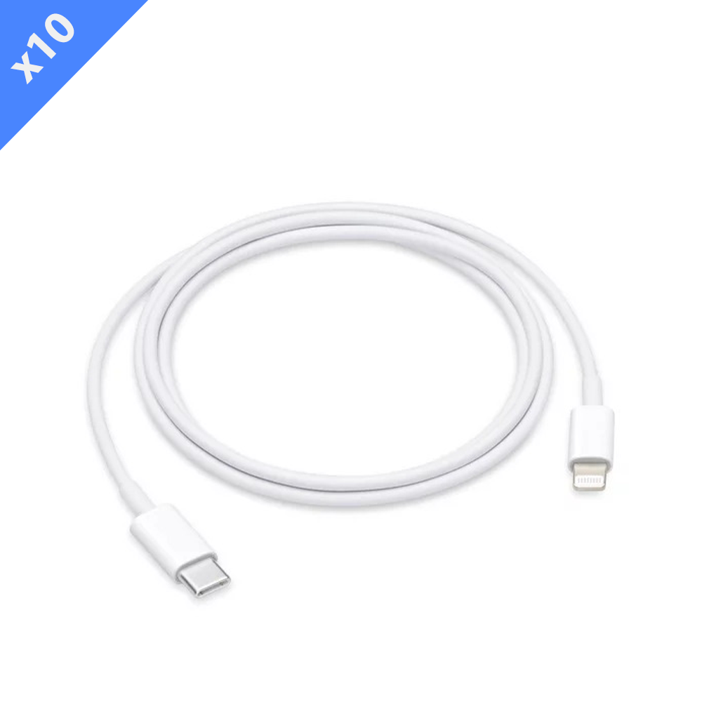 2A Type C to Lightning Data Cable - White (Pack of 10)