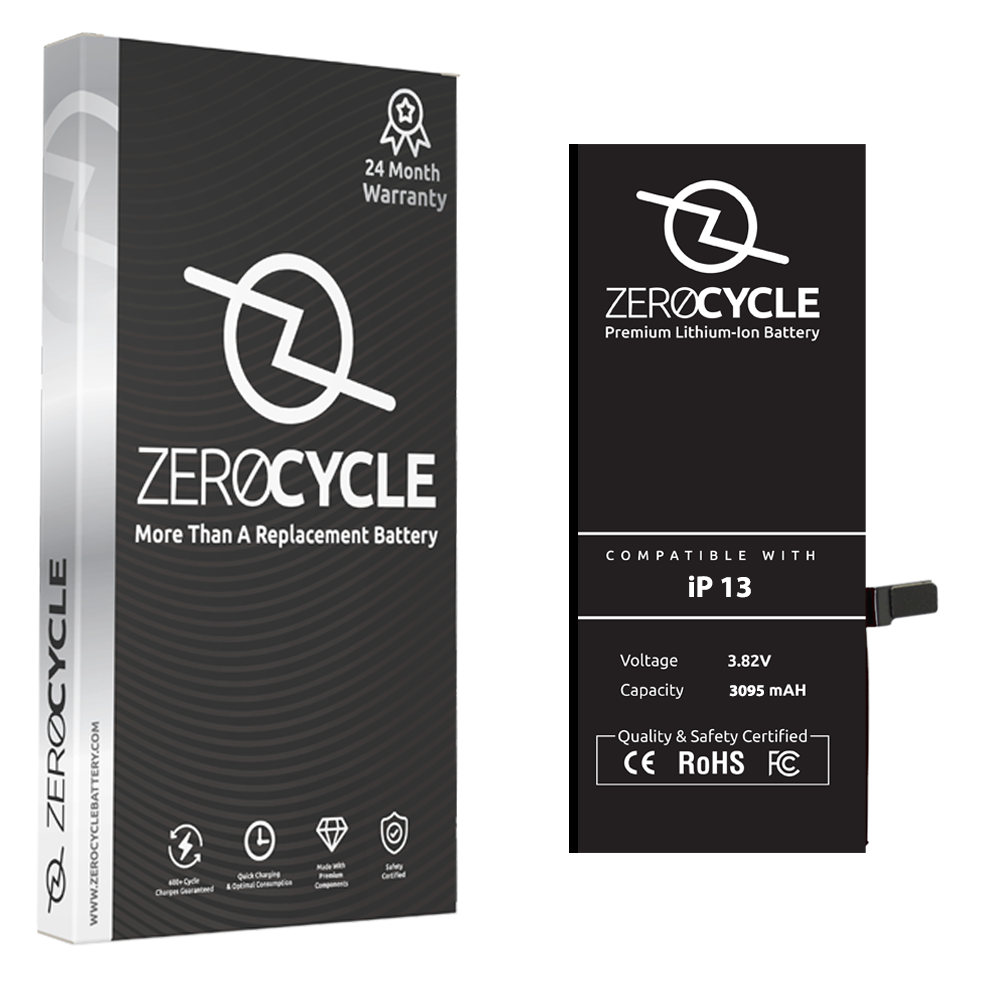 ZeroCycle Battery for iPhone 13 3095 mAH Li-Ion Premium