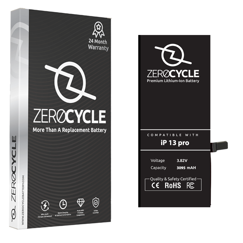 ZeroCycle Battery for iPhone 13 Pro 3095 mAH Li-Ion Premium