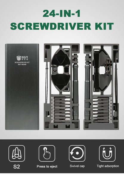 Precision Screwdriver Kit 24 pcs in 1 - S2 Aluminium Stainless Steel (Premium) - image 2