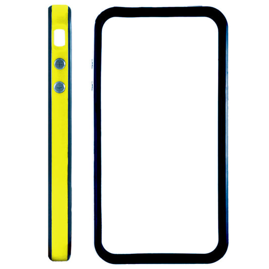 Bumper Case with Metal Keys for iPhone 4 4S Yellow and Black