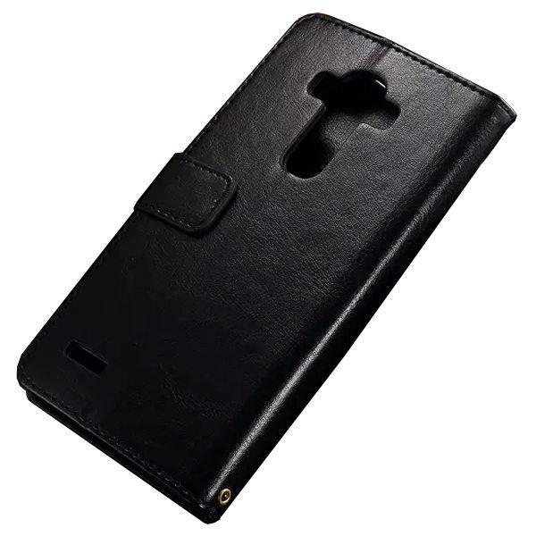 Wallet Flip Stand Leather Phone Case Cover for LG G4 - Black