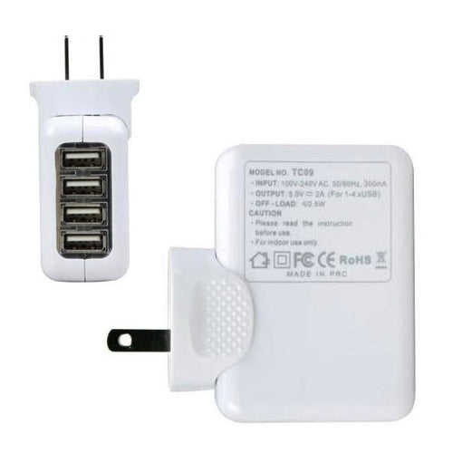 4 Port USB 2.0 Port Data Cable Wall Charger with AC Adapter