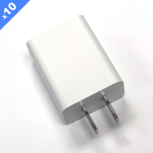 2 Amp USB Wall Charger CE/FCC Certified - White (Pack of 10)