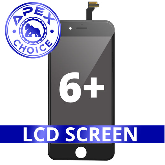LCD and Touch Screen Digitizer with Back Metal Plate for iPhone 6 Plus - Black (APEX Choice)