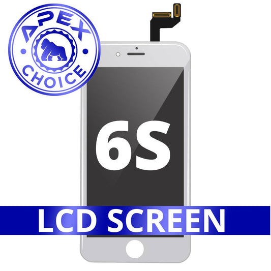 LCD and Touch Screen Digitizer with Back Metal Plate for iPhone 6S - White (APEX Choice)