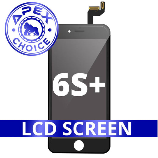 LCD and Touch Screen Digitizer with Back Metal Plate for iPhone 6S Plus  - Black (APEX Choice)