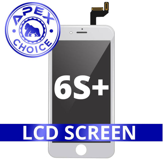 LCD and Touch Screen Digitizer with Back Metal Plate for iPhone 6S Plus - White (APEX Choice)