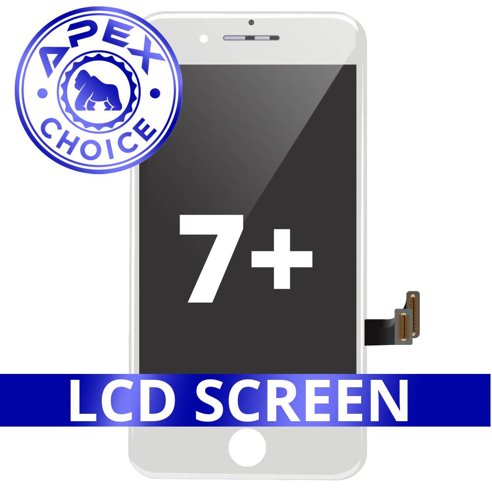 LCD and Touch Screen Digitizer with Back Metal Plate for iPhone 7 Plus - White (APEX Choice)