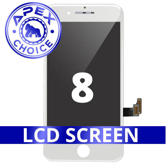 LCD and Touch Screen Digitizer with Back Metal Plate for iPhone 8 / iPhone SE (2020) - White (APEX Choice)