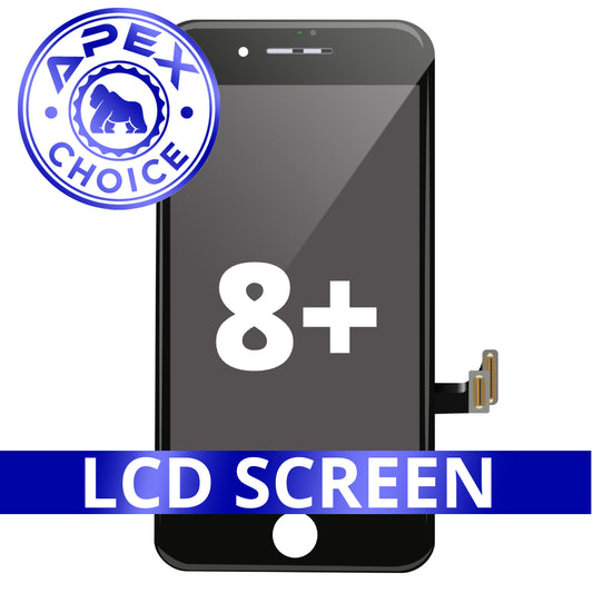 LCD and Touch Screen Digitizer with Back Metal Plate for iPhone 8 Plus - Black (APEX Choice)