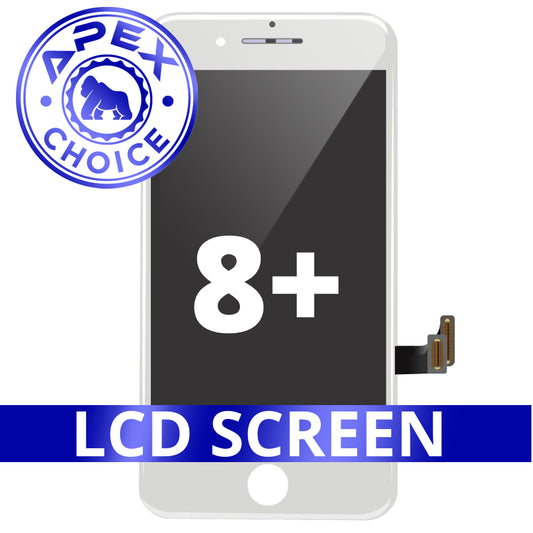 LCD and Touch Screen Digitizer with Back Metal Plate for iPhone 8 Plus - White (APEX Choice)