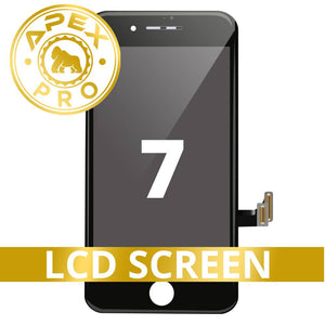 LCD and Touch Screen Digitizer with Back Metal Plate for iPhone 7 - Black (APEX Pro)