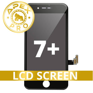 LCD and Touch Screen Digitizer with Back Metal Plate for iPhone 7 Plus - Black (APEX Pro)