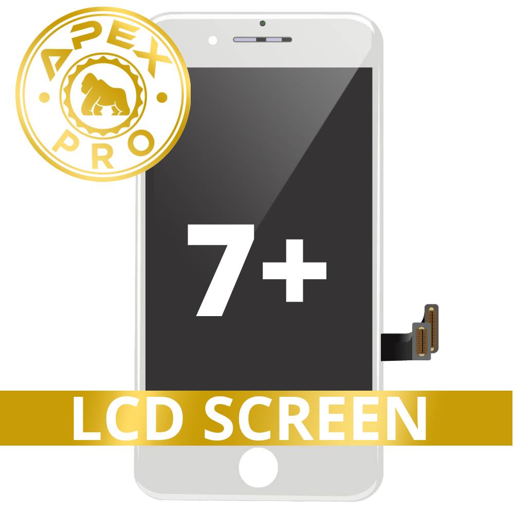 LCD and Touch Screen Digitizer with Back Metal Plate for iPhone 7 Plus - White (APEX Pro)