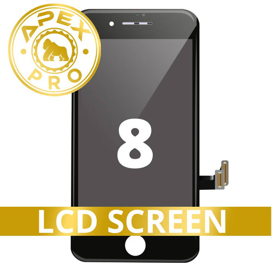 LCD and Touch Screen Digitizer with Back Metal Plate for iPhone 8 / iPhone SE (2020)- Black (APEX Pro)