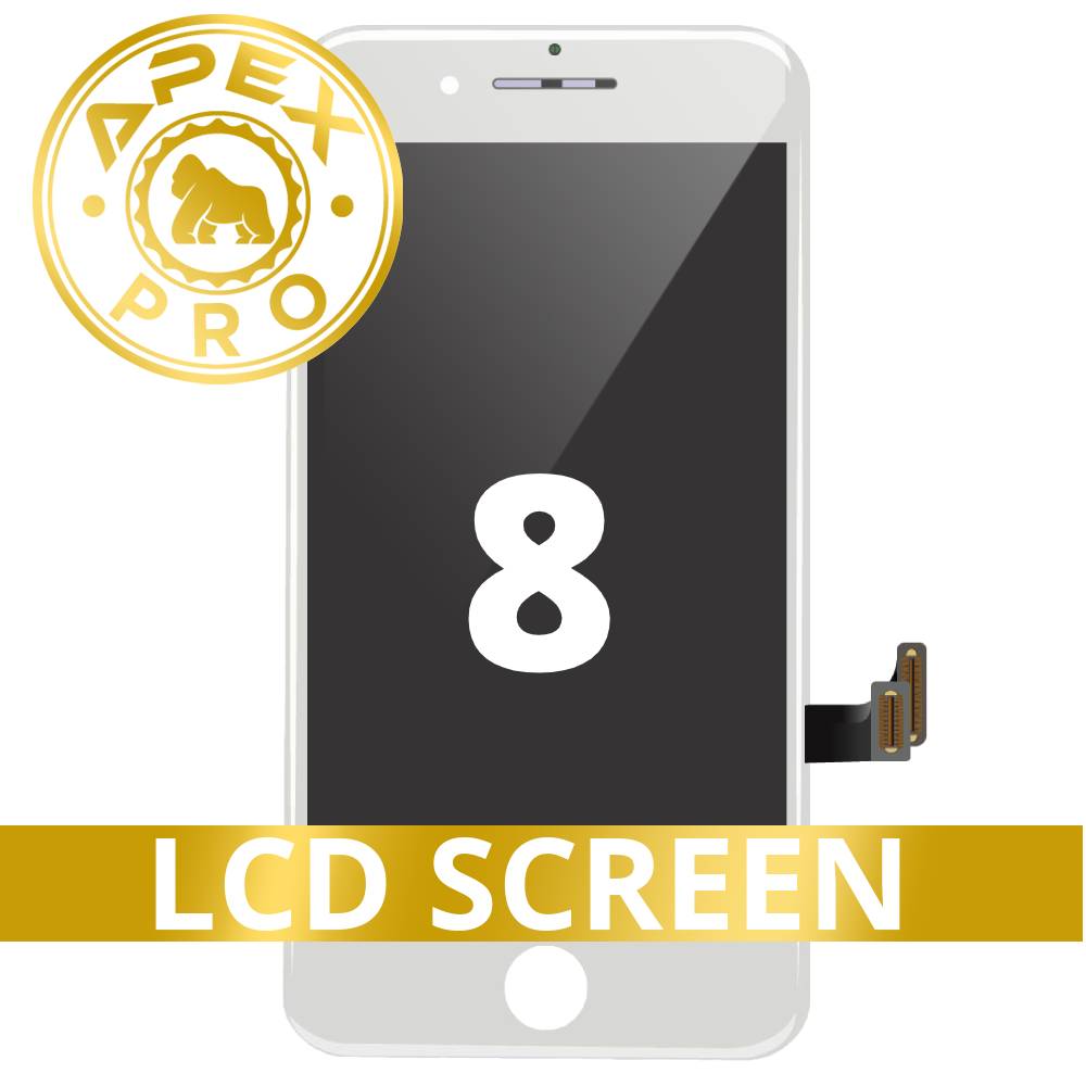 LCD and Touch Screen Digitizer with Back Metal Plate for iPhone 8 / iPhone SE (2020)- White (APEX Pro)