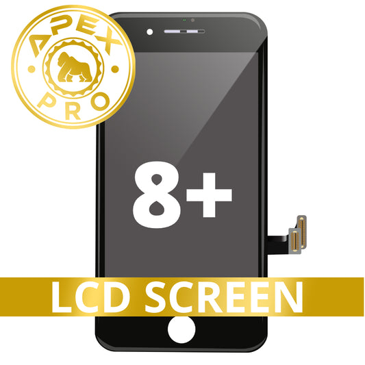 LCD and Touch Screen Digitizer with Back Metal Plate for iPhone 8 Plus - Black (APEX Pro)