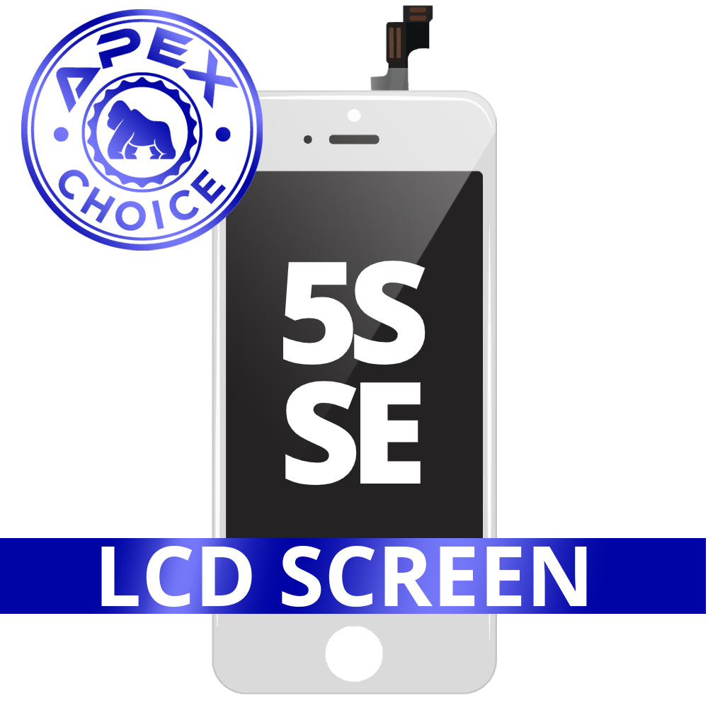 LCD and Touch Screen Digitizer for iPhone 5S SE - White (APEX Choice)