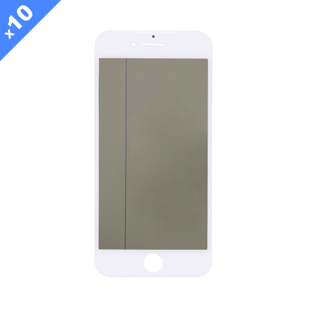 Glass with Preinstalled OCA/Cold Pressed Frame for iPhone 7 - White (Pack of 10)