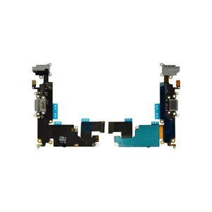 Charging Port with Flex Cable Earphone Jack and Mic for iPhone 6 Plus - Dark Gray