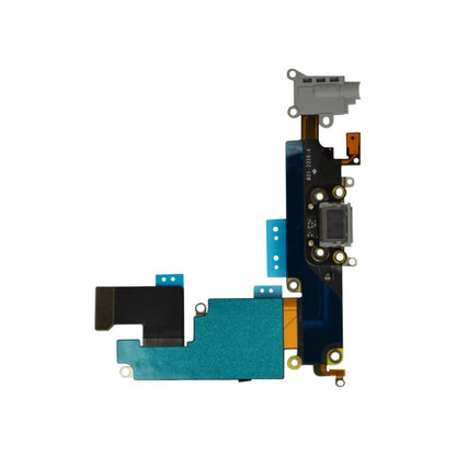 Charging Port with Flex Cable Earphone Jack and Mic for iPhone 6 Plus - Dark Gray - image 2