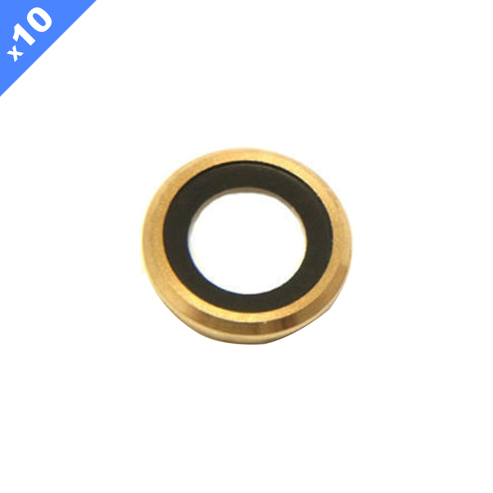 Rear Camera Lens Glass Cover for iPhone 6 Plus/6s Plus - Gold (Pack of 10) (Premium)