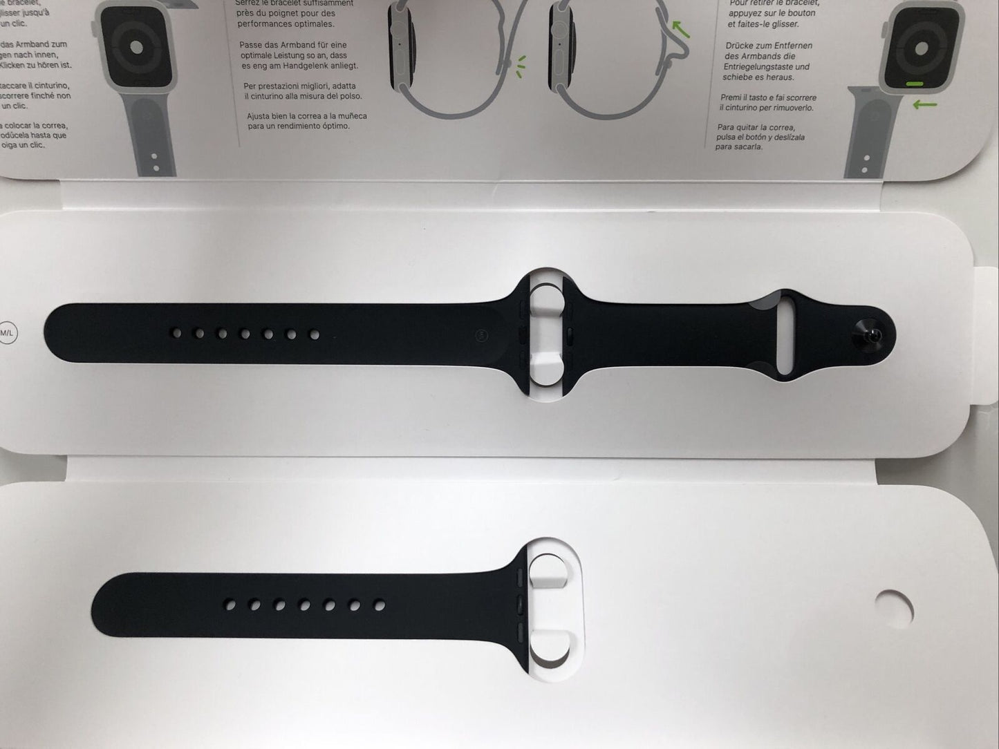Apple Watch 3C633AM/A Sport Band 42mm Black with Space Grey Pin