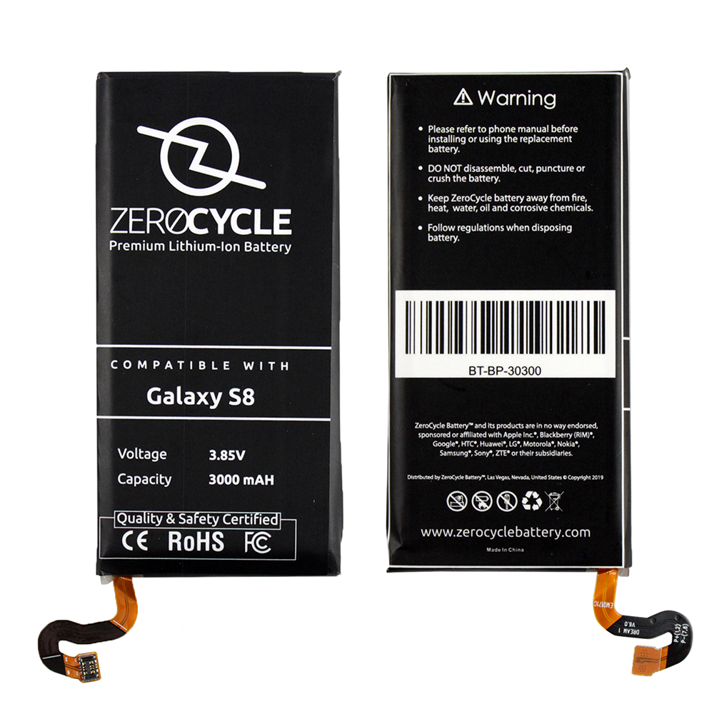 ZeroCycle Battery for Samsung Galaxy S8 3.85V 3000mAH Li-Polymer Premium