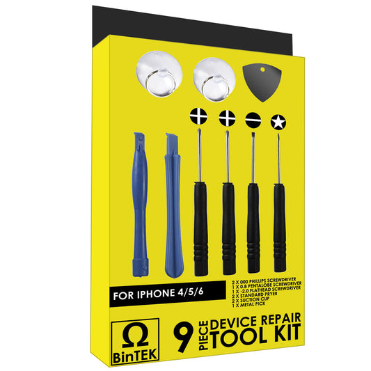 BinTEK 9-Piece Cell Phone Repair Tool Kit For iPhone 4/4S/5/5S/6/6 Plus
