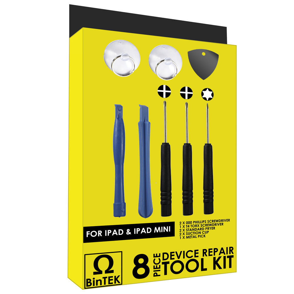 BinTEK 8-Piece Cell Phone Repair Tool Kit For iPad 1/2/3/4 iPad Mini 1/2 iPad Air 1/2