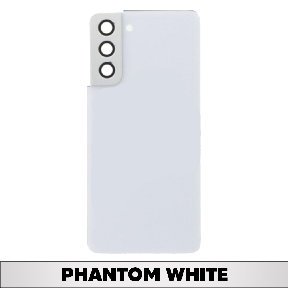 Back Battery Door Cover with Adhesive and Camera Lense for Samsung Galaxy S21 5G - Phantom White
