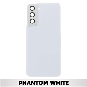 Back Battery Door Cover with Adhesive and Camera Lense for Samsung Galaxy S21 5G - Phantom White