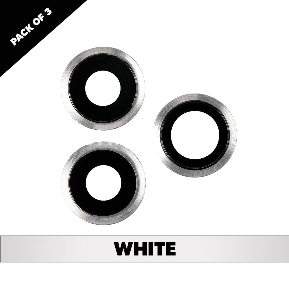 Back Camera Lens With Bracket for iPhone 11 Pro / Pro Max (White) (Real Sapphire / Premium)