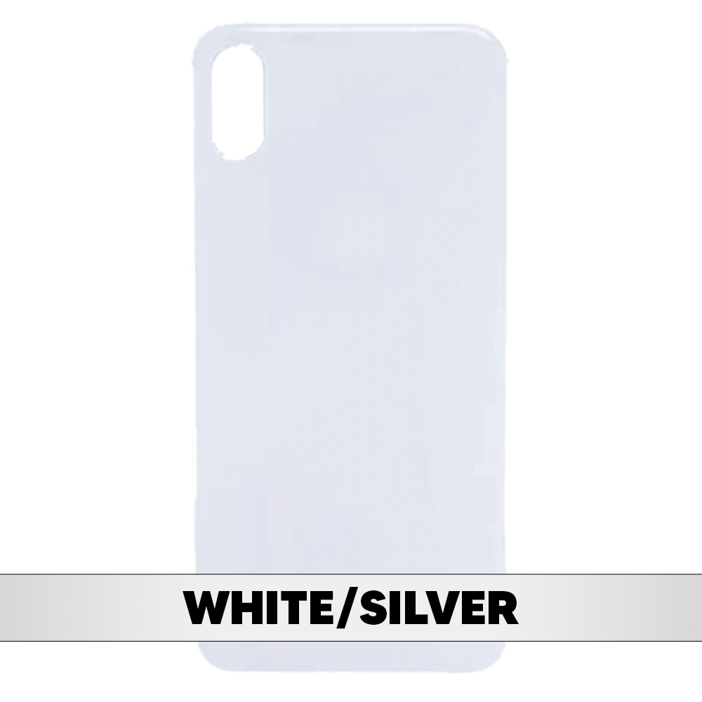 Back Cover Battery Door Big Hole for iPhone X - Silver/White (Without LOGO)