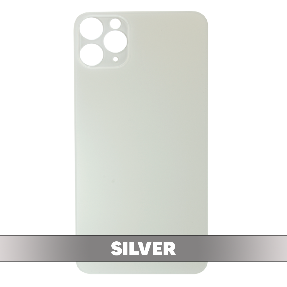 Back Glass for iPhone 11 Pro (No Logo / Large Camera Hole) (Silver)