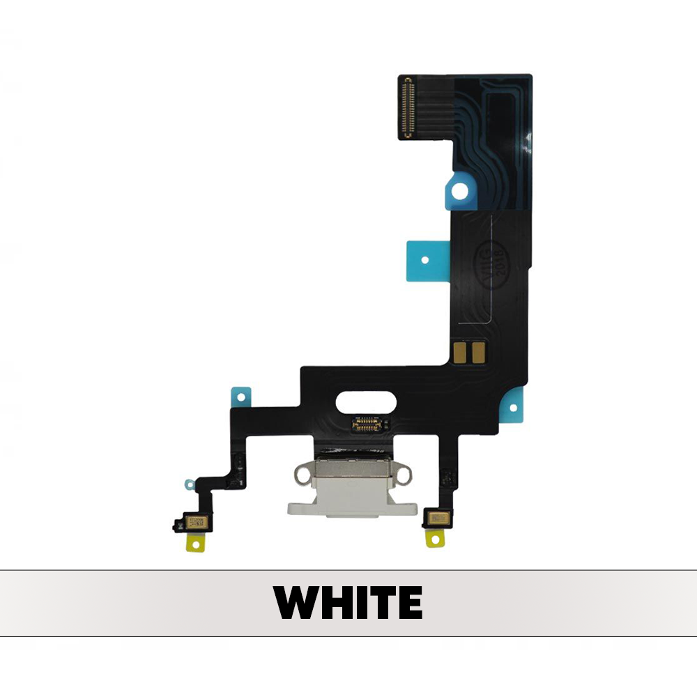 Charging Port Flex Cable for iPhone XR - White (OEM)